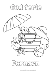 Gratis farvelægning Ferier Sommer Nem farvelægning Parasol