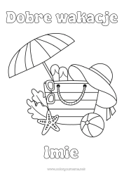 Kolorowanka dla dziecka Wakacje Lato Łatwe kolorowanki Parasol
