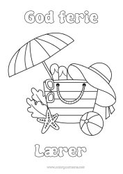 Gratis fargelegging Ferier Sommer Enkle fargelegginger Parasol  -> Parasol