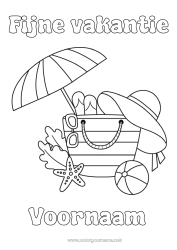 Gratis tekening Vakantie Zomer Eenvoudige kleurplaten Parasol