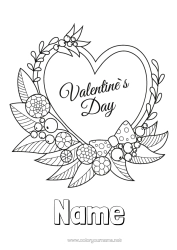 Free colouring Heart I love you. Valentine's Day 