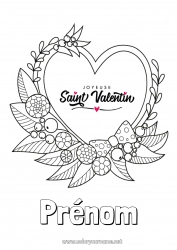 Coloriage gratuit Coeur Je t'aime Saint valentin 