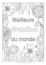 Free coloring Flowers Mum Grandma Sister