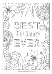 Child coloring page Flowers Mum Grandma Sister