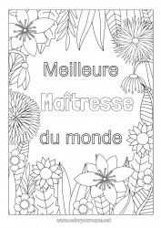 Coloriage enfant Fleurs Maman Mamie Soeur