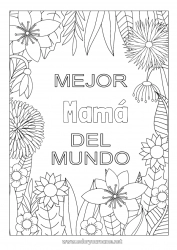 Niño página para colorear Flores Mamá Abuela Hermana