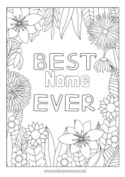 Página de desenho infantil Flores Mamãe Vovó Irmã