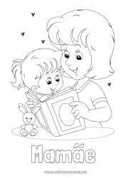 Página de desenho infantil Mamãe Feliz Aniversário Eu te amo