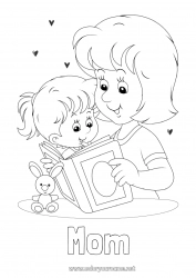 Child coloring page Mum Happy feast day ! I love you