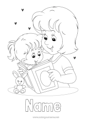 Free colouring Mum Happy birthday I love you.