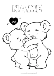 Free drawing Dad Grandpa I love you Animal Valentine's Day Koala Other animals of the world