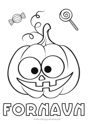 Gratis fargelegging Godteri Gresskar Søt Halloween Godbiter, søtsaker Smokk
