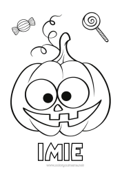 Rysunek za darmo Cukierki Dynia Słodki Halloween Słodkości, łakocie Słodka laska