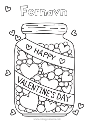 Farvelægningssiden tilpasning Hjerte Jeg elsker dig. Valentinsdag 