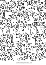 Child coloring page Heart Dad Mum Grandma Grandpa I love you Sister Brother Decorated name