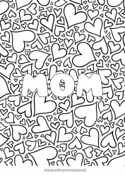 Child coloring page Heart Dad Mum Grandma Grandpa I love you Sister Brother Decorated name