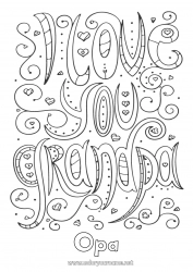 Kinder-Malvorlage Opa Ich liebe dich 