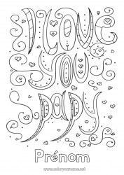 Coloriage enfant Papi Je t'aime 