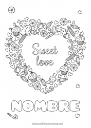 Dibujo libre Caramelos Corazón Te amo Inscripción 