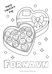 Farvelægningssiden tilpasning Hjerte Jeg elsker dig. Valentinsdag Chokolade 
