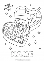 Coloring to customize Heart I love you Valentine's Day Chocolate 