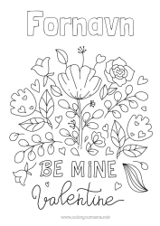 Gratis fargelegging Blomster Jeg elsker deg. Valentinsdagen 
