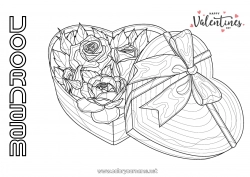 Gratis tekening Bloemen Hart Ik hou van jou Valentijnsdag 