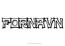 Gratis fargelegging Dekorert navn Ninja