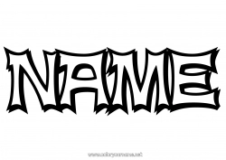 Free coloring Decorated name Ninjas