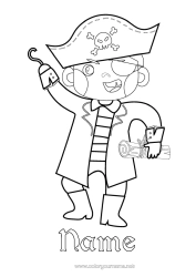 Free colouring Disguise Pirate Sea