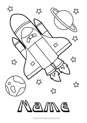 Colouring to customise Rocket Vehicles Space Aerial Vehicles