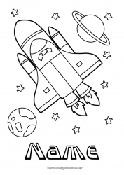 Free coloring Rocket Vehicles Space Aerial vehicles