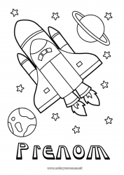 Coloriage gratuit Fusée Espace Véhicules aériens