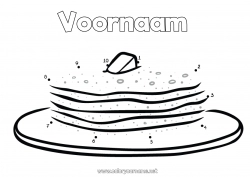 Gratis kleurplaat Activiteiten voor Kinderen Van punt naar punt Candlemas Pannenkoeken Carnaval Vastenavond Verbind de Getallen