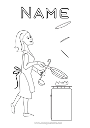 Free colouring Mum Candlemas Pancakes Mardi Gras