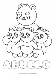 Niño página para colorear Animales Panda Otros animales del mundo Abrazo
