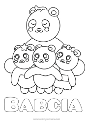 Kolorowanka dla dziecka Zwierzę Panda Inne zwierzęta świata Przytulenie