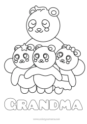 Free coloring Animal Panda Other animals of the world Hug