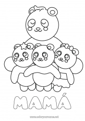 Niño página para colorear Animales Panda Otros animales del mundo Abrazo