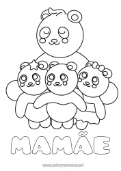 Página de desenho infantil Animal Panda Outros animais do mundo Abraço