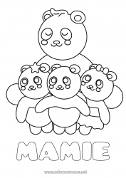 Coloriage enfant Animal Panda Autres animaux du monde Câlin