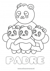 Niño página para colorear Animales Panda Otros animales del mundo Abrazo