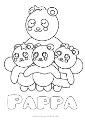Färgläggningssida för barn Djur Panda Andra djur i världen Kram