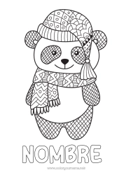 Colorear gratis Lindo Invierno Animales Panda Otros animales del mundo