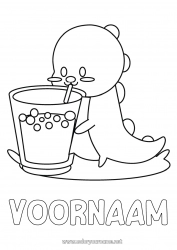 Gratis tekening Schattig Kawaii Dinosaurussen Dier