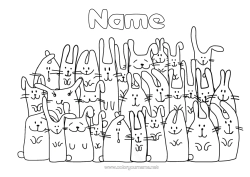 Colouring to customise Rabbit 2023 Animal Forest Animals