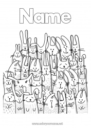 Free coloring Bunny 2023 Animal Forest animals