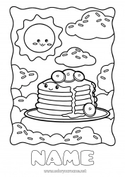 Coloring to customize Candlemas, Shrove Tuesday, Pancake day Pancakes Carnival Shrove Tuesday Fruits Banana