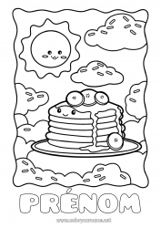 Coloriage gratuit Chandeleur Crêpes Carnaval Mardi gras Fruits Banane