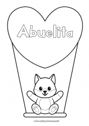 Niño página para colorear Lobo Lindo Corazón Cat Te amo Animales Gran corazón Perros y gatos Animales del bosque Juegos y juguetes Columpio